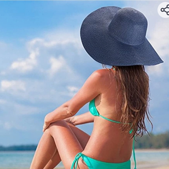 Wide Brim Summer Straw Sun Hat  Beachwear ☀ 🏖 - Picture 6 of 10